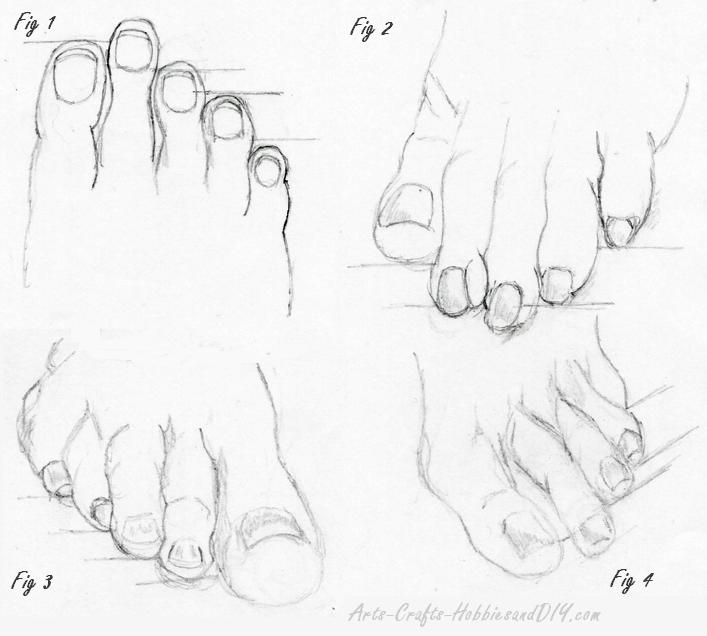 How to draw toes sketch 1