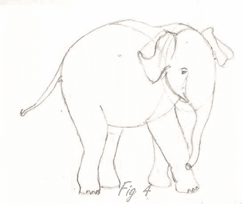 How to draw a baby elephant fig 4