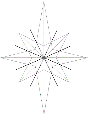 Eight pointed star Christmas decoration.