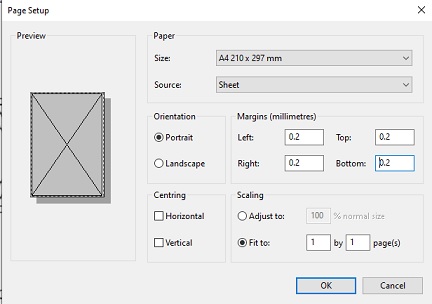how to set a printer for printing templates