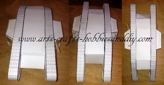 model WWI landship body and tank track assemblies