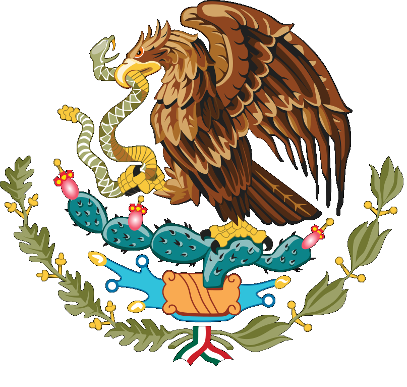 Free downloadable coloured Mexican coat of arms flag template
